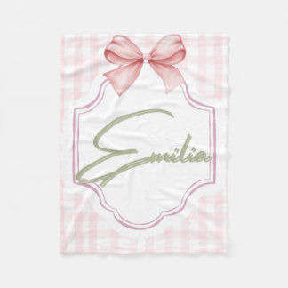 Gepersonaliseerde Emilia Baby Meisje Kwekerij Bow Fleece Deken