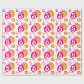 Gepersonaliseerde Emily 5e verjaardag verf dab wra Cadeaupapier (Vlak)