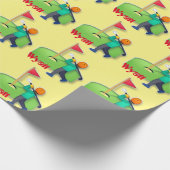 Gepersonaliseerde emoji golfjongeren Birthday yell Cadeaupapier (Hoek)