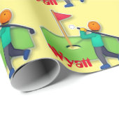 Gepersonaliseerde emoji golfjongeren Birthday yell Cadeaupapier (Rol Hoek)