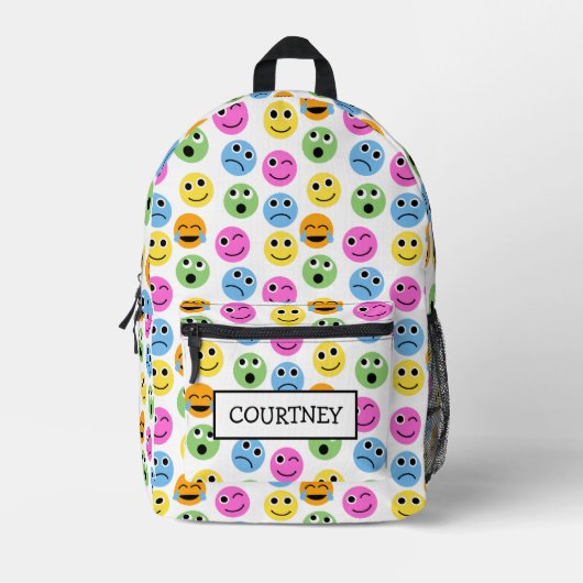 Gepersonaliseerde Emojis wordt geconfronteerd met  Bedrukte Rugzak (Voorkant)