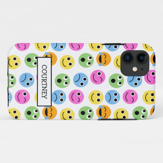 Gepersonaliseerde Emojis wordt geconfronteerd met Case-Mate iPhone Case (Achterkant (horizontaal))