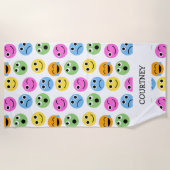 Gepersonaliseerde Emojis wordt geconfronteerd met  Strandlaken (Voorkant)