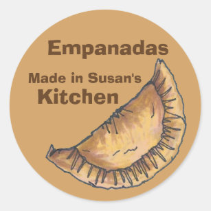 Gepersonaliseerde Empanadas Made Bked Kitchen Home Ronde Sticker