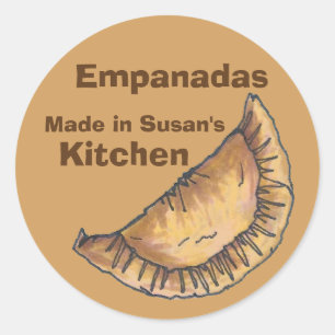 Gepersonaliseerde Empanadas Made Bked Kitchen Home Ronde Sticker