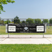 Gepersonaliseerde en 2 Foto Jubileum Banner KLEURE (Insitu)