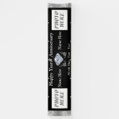 Gepersonaliseerde en 2 Foto Jubileum Banner KLEURE (Verticaal)