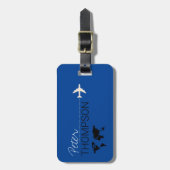 gepersonaliseerde en elegante BLUE aero-reizen Bagagelabel (Voorkant verticaal)