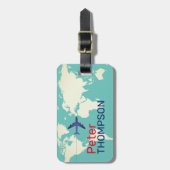 Gepersonaliseerde en elegante lichte blauwgroen re bagagelabel (Voorkant verticaal)