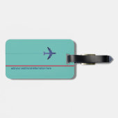 Gepersonaliseerde en elegante lichte blauwgroen re bagagelabel (Achterkant horizontaal)