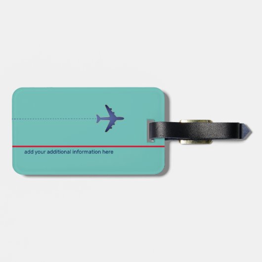 Gepersonaliseerde en elegante lichte blauwgroen re bagagelabel (Achterkant horizontaal)
