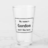 Gepersonaliseerde "en ik hou van bier" Beer Glas (Voorkant)