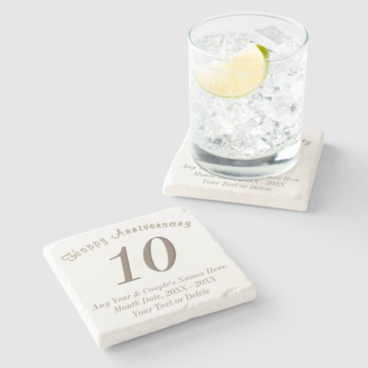 Gepersonaliseerde en jaarlijkse Jubilea Stenen Onderzetter (Zijkant)