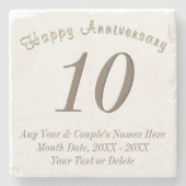 Gepersonaliseerde en jaarlijkse Jubilea Stenen Onderzetter (Voorkant)