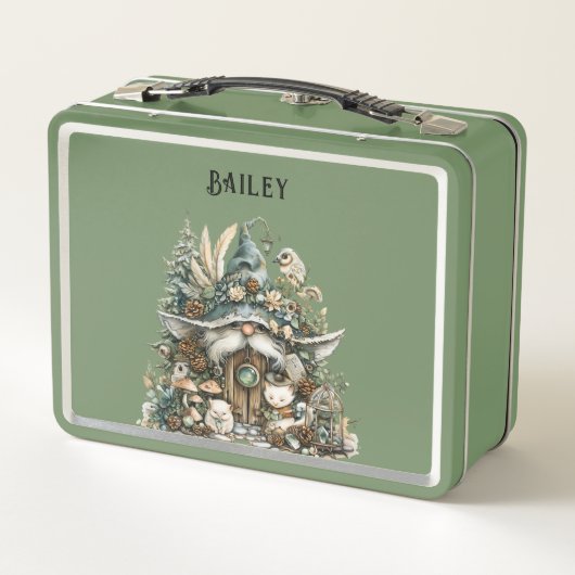 Gepersonaliseerde Enchanted Forest Gnome Green (Achterkant)