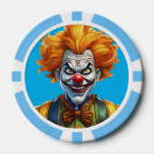 Gepersonaliseerde enge clown composiet poker chips (Voorkant)
