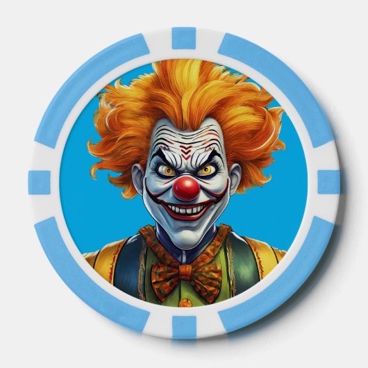Gepersonaliseerde enge clown composiet poker chips (Voorkant)