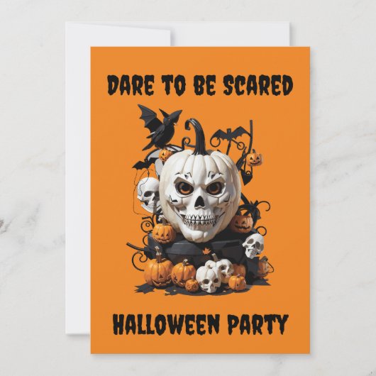 Gepersonaliseerde enge schedel Halloween party Kaart (Voorkant)