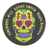 Gepersonaliseerde enge suiker schedel hockey puck (Voorkant)