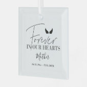 Gepersonaliseerde engel vleugels Herdenking kerstb Glas Ornament (Voorkant links)