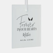 Gepersonaliseerde engel vleugels Herdenking kerstb Glas Ornament (Voorkant Rechts)