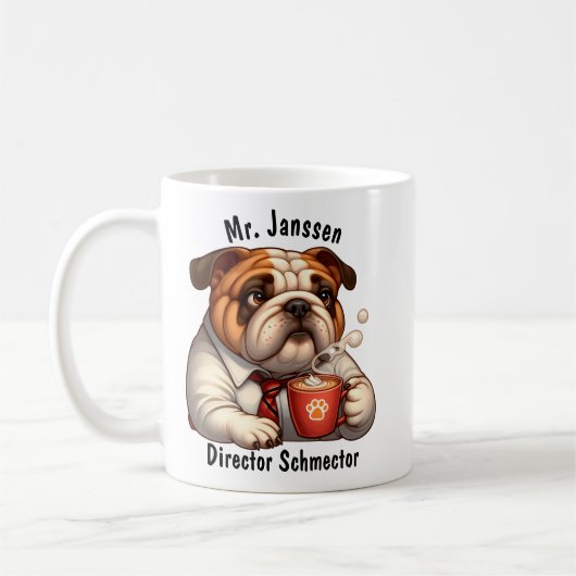Gepersonaliseerde Engels Bulldog Coffee Mok Fun Gi (Links)
