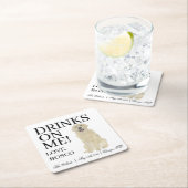 Gepersonaliseerde Engels Golden Retriever Wedding Kartonnen Onderzetters (Insitu)