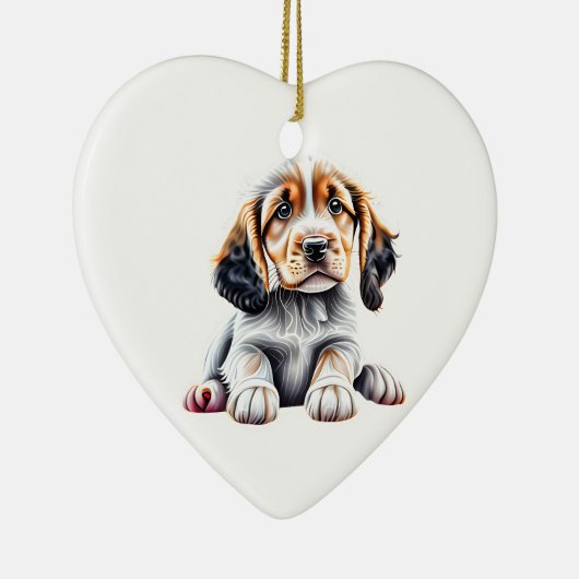 Gepersonaliseerde Engels Setter Puppy Keramisch Ornament (Rechts)