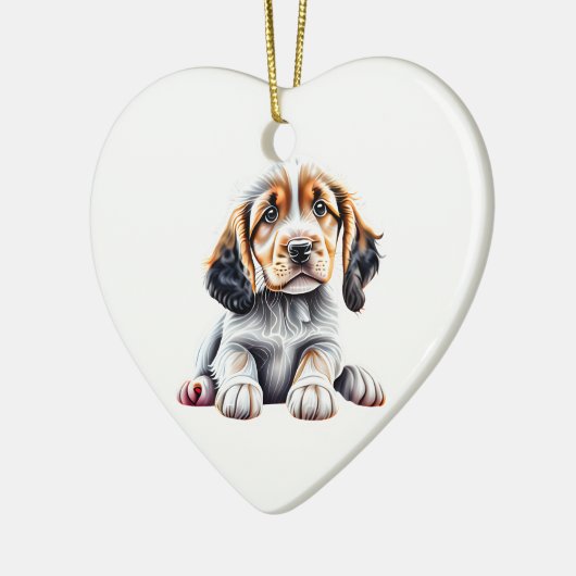 Gepersonaliseerde Engels Setter Puppy Keramisch Ornament (Links)