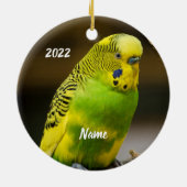 Gepersonaliseerde Engelse boedgie Paraket Keramisch Ornament (Achterkant)