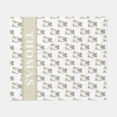 Gepersonaliseerde Engelse Bulldog (Brindle) Fleece Deken (Voorkant (Horizontaal))