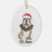 Gepersonaliseerde Engelse Bulldog (Brindle) Keramisch Ornament (Rechts)