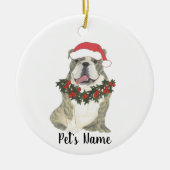 Gepersonaliseerde Engelse Bulldog (Brindle) Keramisch Ornament (Voorkant)