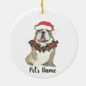 Gepersonaliseerde Engelse Bulldog (Brindle) Keramisch Ornament (Achterkant)