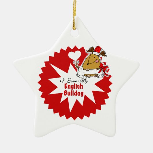Gepersonaliseerde Engelse Bulldog Keepomwille Orna Keramisch Ornament (Voorkant)