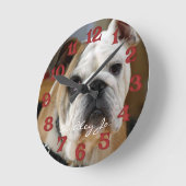 Gepersonaliseerde Engelse Bulldog Wall-klok Ronde Klok (Hoek)