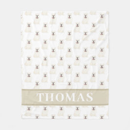 Gepersonaliseerde Engelse Bulldog (White) Fleece Deken