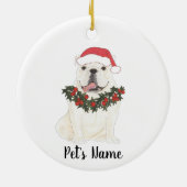 Gepersonaliseerde Engelse Bulldog (White) Keramisch Ornament (Achterkant)