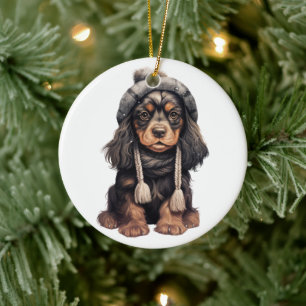 Gepersonaliseerde Engelse Cocker Spaniel Dog Art Keramisch Ornament
