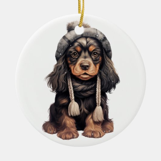 Gepersonaliseerde Engelse Cocker Spaniel Dog Art Keramisch Ornament (Voorkant)