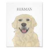 Gepersonaliseerde Engelse Golden Retriever Dog Art Foto Afdruk (Voorkant)