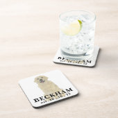 Gepersonaliseerde Engelse Golden Retriever Dog Bier Onderzetter (Rechterzijde)