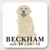 Gepersonaliseerde Engelse Golden Retriever Dog Bier Onderzetter (Voorkant)