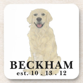 Gepersonaliseerde Engelse Golden Retriever Dog Bier Onderzetter