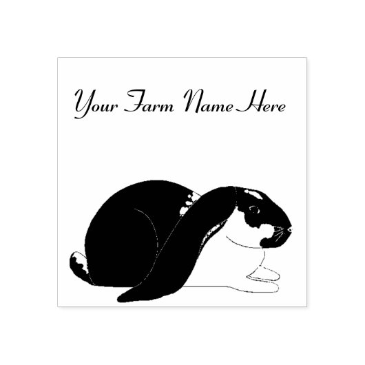 Gepersonaliseerde Engelse Lop Bunny Rabbit Rubberstempel (Afrduk)