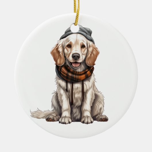 Gepersonaliseerde Engelse setter hond Keramisch Ornament (Voorkant)