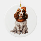 Gepersonaliseerde Engelse Springer Spaniel Hondenk Keramisch Ornament (Voorkant)