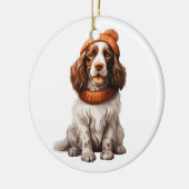 Gepersonaliseerde Engelse Springer Spaniel Hondenk Keramisch Ornament (Links)