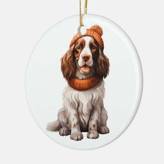 Gepersonaliseerde Engelse Springer Spaniel Hondenk Keramisch Ornament (Links)