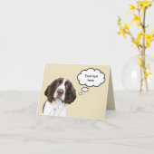 Gepersonaliseerde Engelse Springer Spaniel Kaart (Gele Bloem)